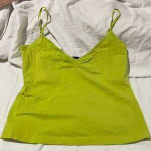 The limited L lime green tank shelf bra adjustable straps worn once euc